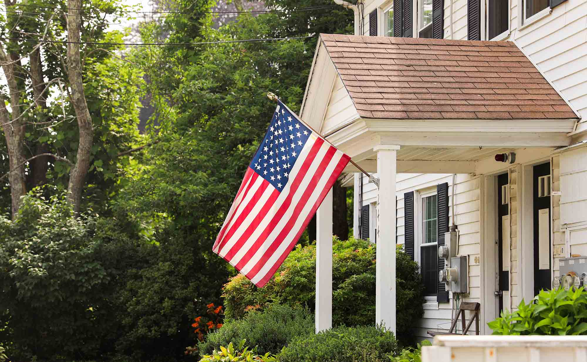 home-exterior-american-flag